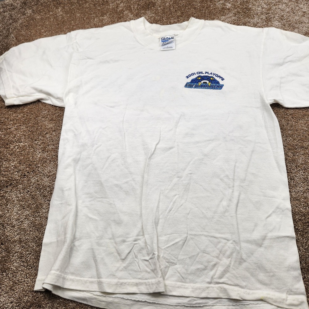 2001‎ CHL Playoffs Cottonmouths Signed T Shirt Gildan L Hockey Team White